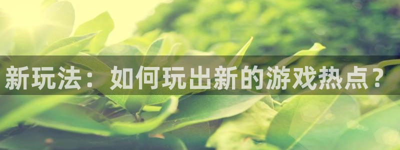 杜邦娱乐注册平台：新玩法：如何玩出新的游戏热点？